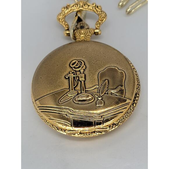 Alexander Graham Bell 1876 Commemoration of The Telephone Pocket Watch Gold - Picture 2 of 4
